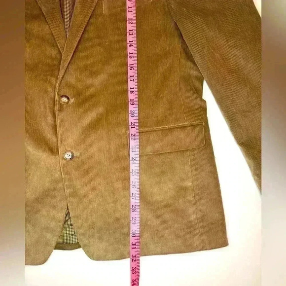 Chaps Men’s Corduroy Sport Coat Blazer Jacket Size-46L Tan Beige - Picture 3 of 9